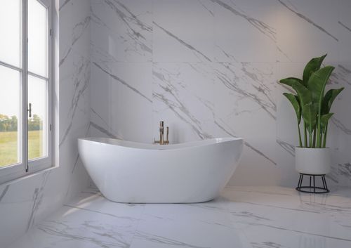 Piso Porcelanato Eliane 80x160 Marmo Branco Polido Retificado 8039545