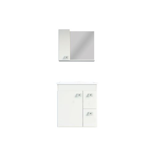 Kit Gaam Essenza 600 Suspenso com Espelho Branco/Branco 200014/1409