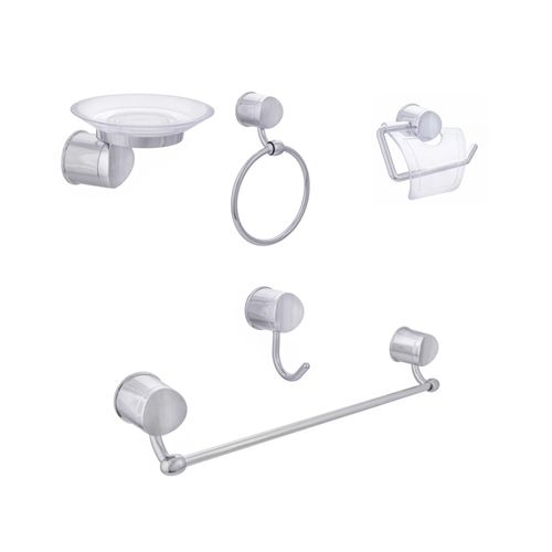 Kit Aquaplas Delta 5 peças Cromado Cristal 004160111