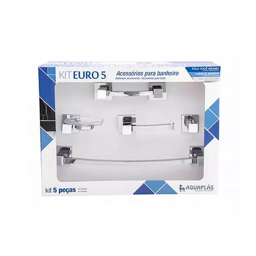 Kit Aquaplas Euro 5 peças Cromado Cristal 004060111