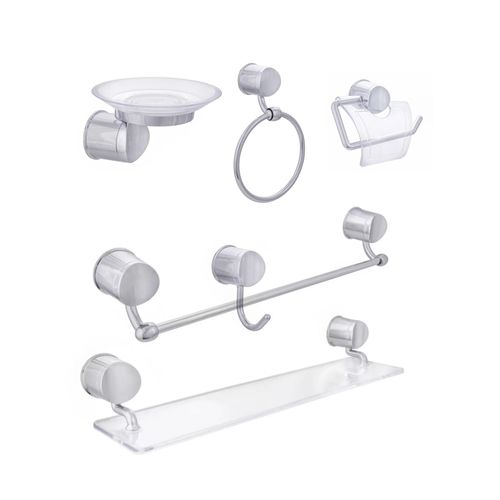 Kit Aquaplas Delta 6 peças Cromado Cristal 004160211