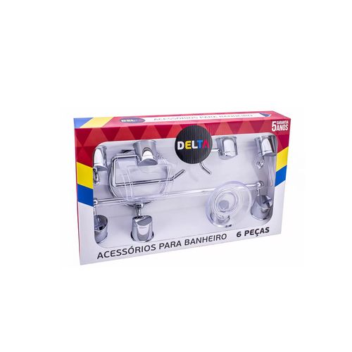 Kit Aquaplas Delta 6 peças Cromado Cristal 004160211