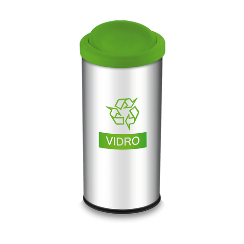 Lixeira Brinox Seletiva Tampa Basculante 40,5 Litros Verde Vidro 3100/203