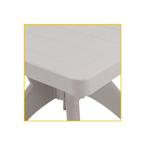 Mesa Forte Plastico Quadrada Bege Natural 7894855232227