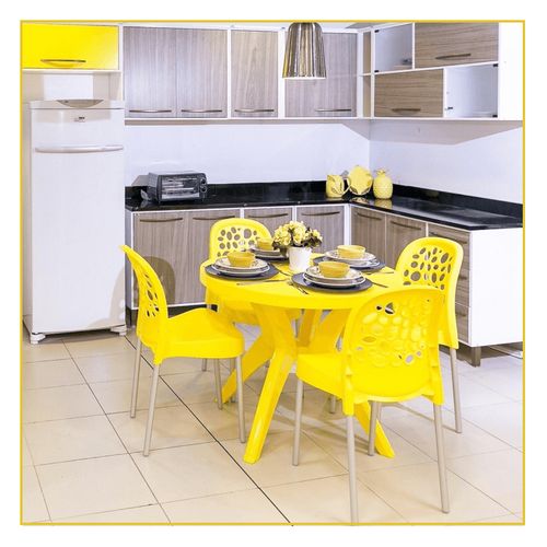 Cadeira Forte Plastico Deluxe Amarelo 7894855222730