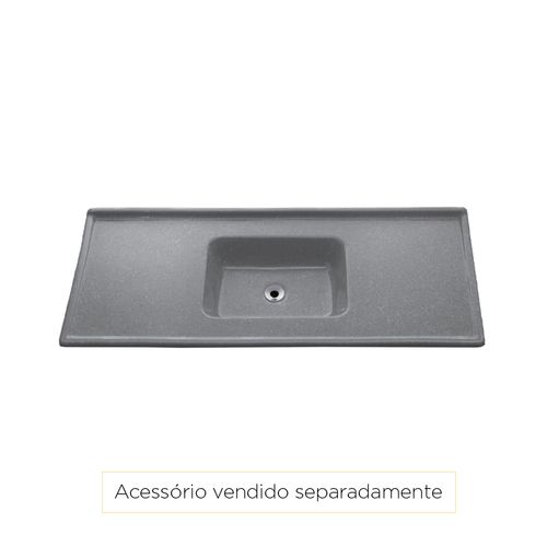 Pia Decoralita Granito Sintético PP124 120x54cm Cinza Real