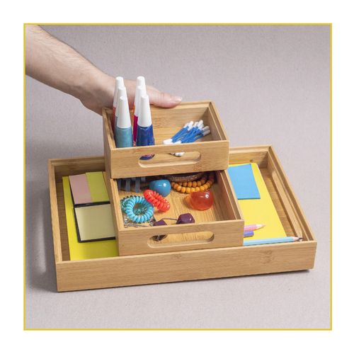 Caixa Oikos Vazada de Bambu Empilh 15,1X11X4,5cm ORG02492NAT