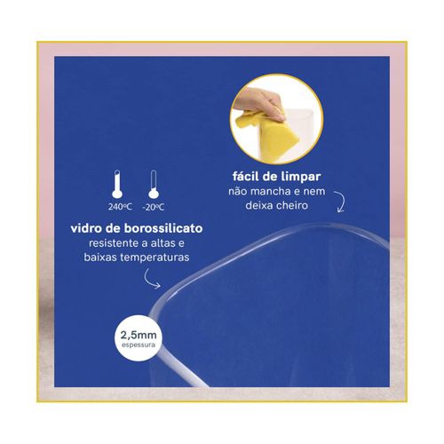 Pote Vidro Oikos Flat Tampa Bambu Quadrada 1,1L Coz01785Nat