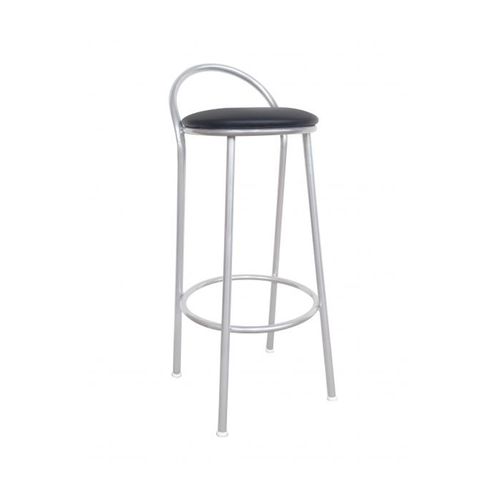 Banco Metalnew com  Encosto 67cm Prata Preto 2447