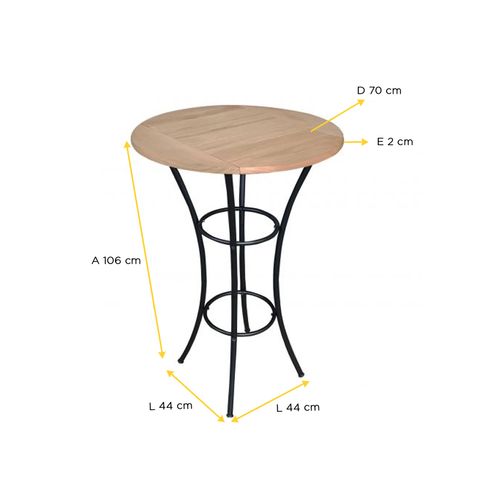 Mesa Metalnew Bistro Viracopos 70X106cm 8903