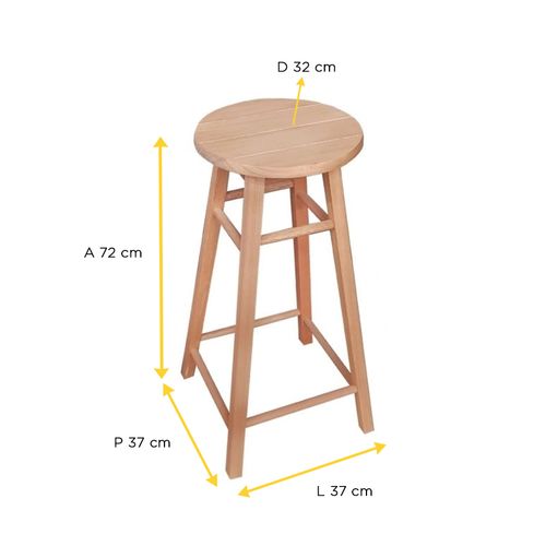 Banco Metalnew Lyptus Madeira 72cm 6091