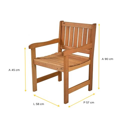 Poltrona Metalnew Lyptus Madeira Jardim 58cm 6096
