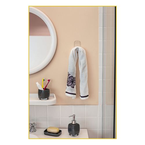 Gancho Ordene Retang Cristal com Adesivo 3 peças Or30241