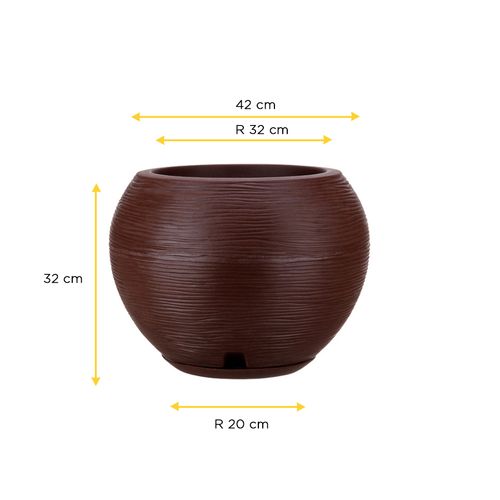 Vaso Floridis Florenca Sisal 32X32 Marrom Stone 10160305