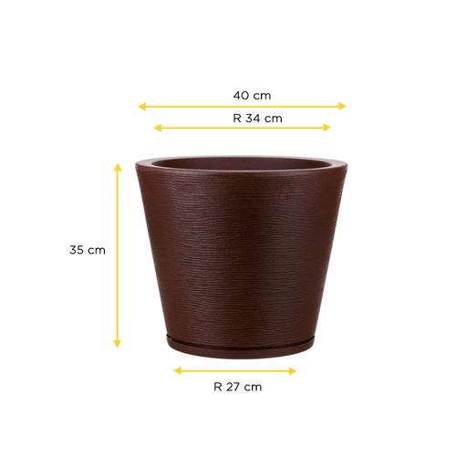 Vaso Floridis Genebra 34X35 Marrom Stone  10160035