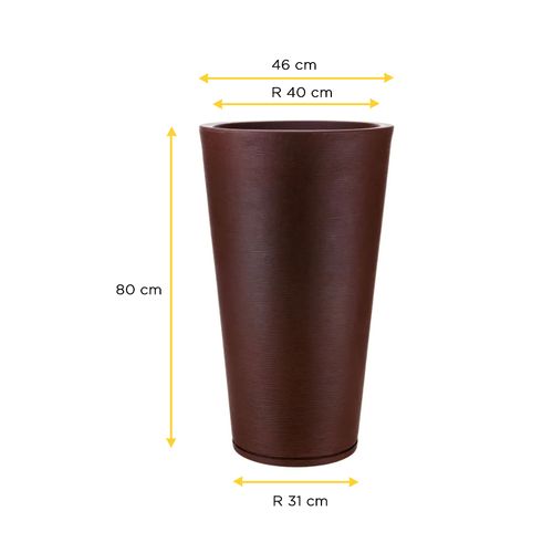 Vaso Floridis Genebra 40X80 Marrom Stone 10160053