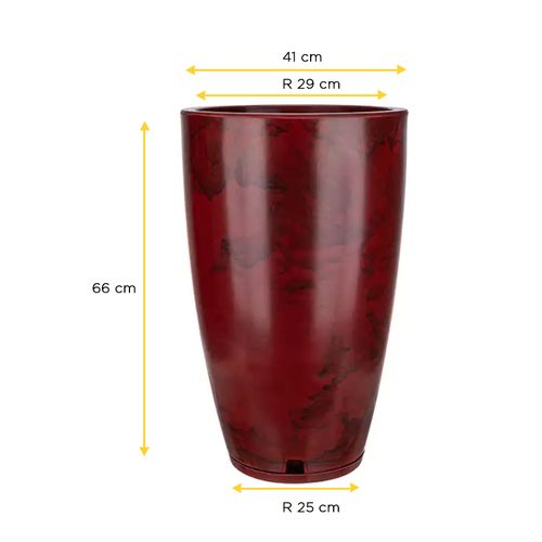 Vaso Floridis Amsterda Marmorato 35X65 Preto 10160546