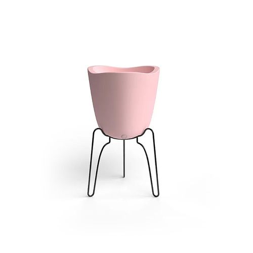 Vaso Floridis Tryas Sup Metal/Madeira 17X18 Rosa 10160596/0752