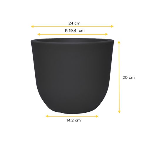Vaso Japi Concept Redondo Chumbo N1 24X20cm VCRE1