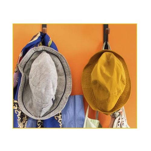 Kit Oikos 2 Cabideiros com Gancho para Porta Preto Lav01139Pt