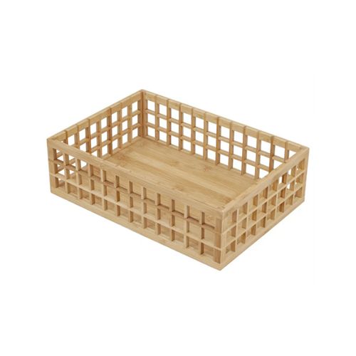 Cesto Oikos Vazado De Bambu 38cm Mes01842Nat