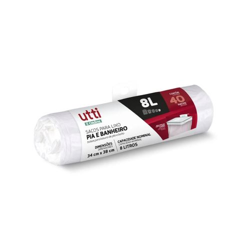 Saco Ordene Utti para Lixo Rolo Pia 8L 40UN OR48600