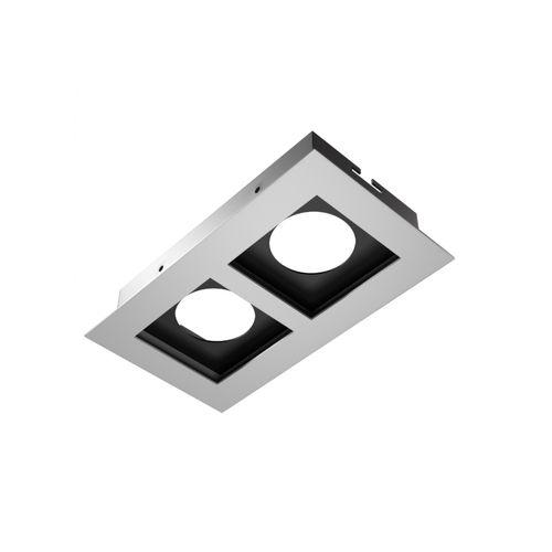 Spot Orluce Embutido AR70 2XGU10 Branco Preto Or1369