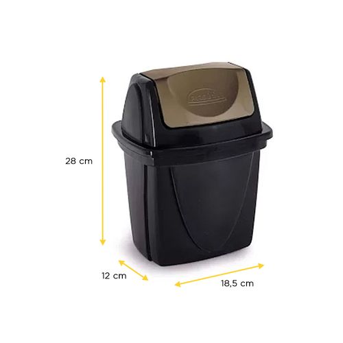 Lixeira Plasutil 013723 Pia e Black 6,5 Litros Preto