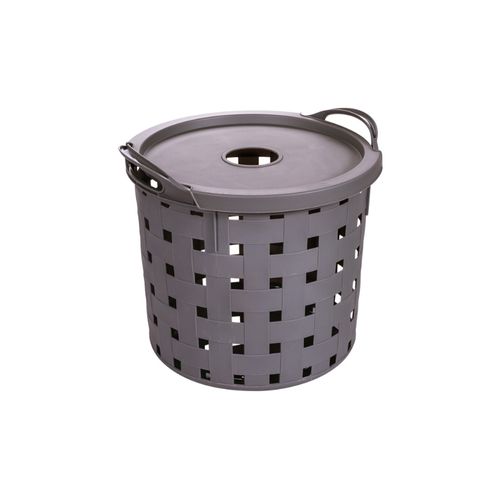 Cesto Plasutil Redondo Bx Fita para Roupas 19 Litros Cinza 15018