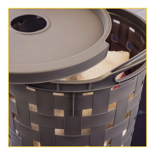 Cesto Plasutil Redondo Bx Fita para Roupas 19 Litros Cinza 15018
