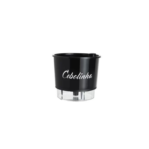 Vaso Autoirrigavel Raiz Cebolinha Preto 03 16X14,3cm 321
