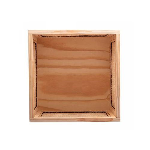 Caixote Madeira Wolff  Sisal Pinus 35X35X23cm 13668