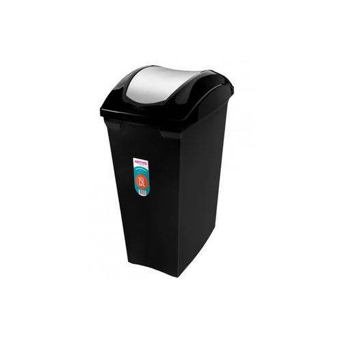Lixeira Sanremo Plastico Preta 15 Litros SR62/555