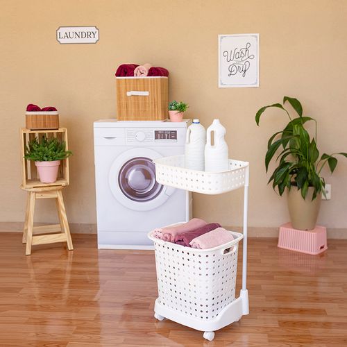Carrinho para Lavanderia Secalux 301010 Viena Duplo Branco