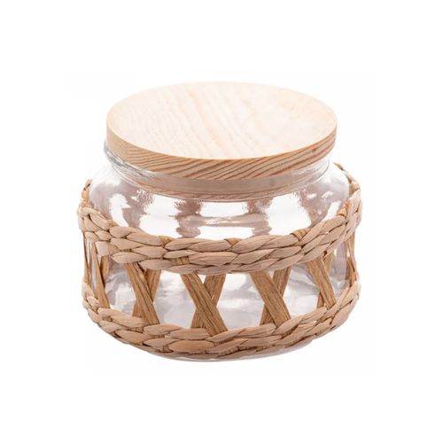Porta Mantimentos Wolff Vidro com Sisal Tampa Madeira 350ml 29121