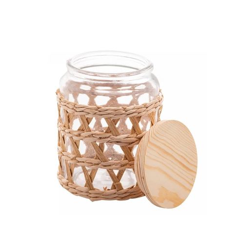 Porta Mantimentos Wolff Vidro com Sisal Tampa Madeira 750ml 29