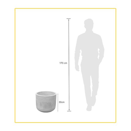 Vaso Japi Match com Prat Cimento Queimado 35,4X30cm JCMCCQCQ35