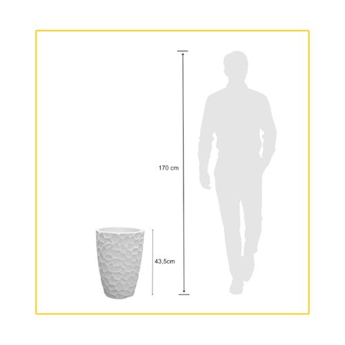 Vaso Japi Conico Prisma 30cm Cimento JVOPC30