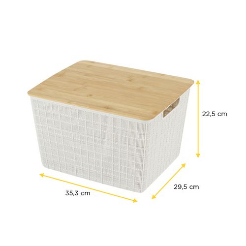 Caixa Oikos Organiza com Tampa Bambu 18 Litros LAV01836BBRC