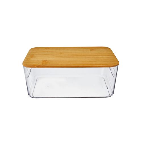 Caixa Oikos Organ Transparente com Tampa de Bambu 6 Litros ORG02640TPR