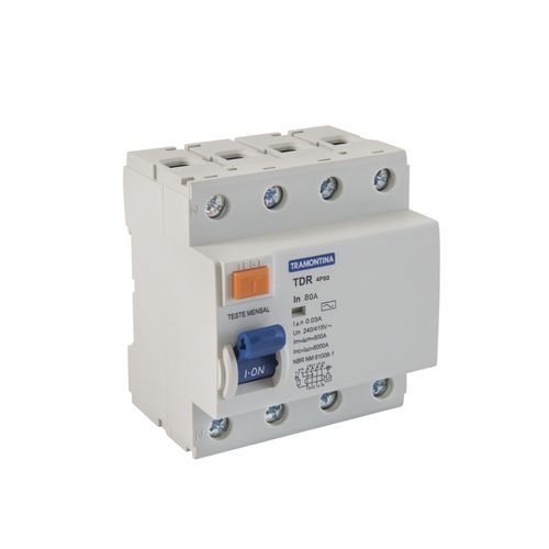Disjuntor Tramontina MOD.TR-63 4 Polos 80A 30MA 6KA 58014/078