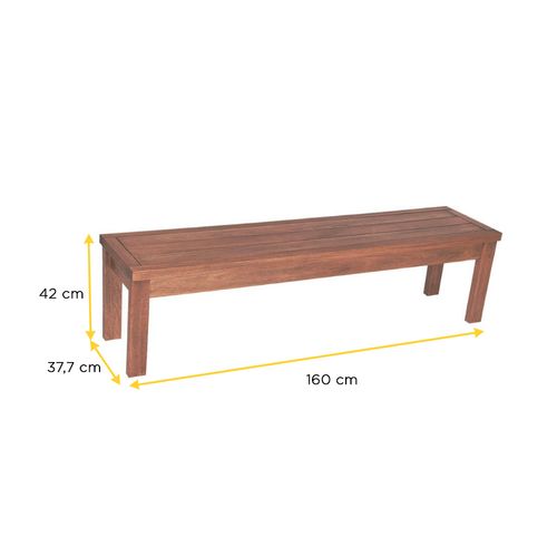 Banco Mestra Ipanema sem  Encosto 1,60M Stain Nogueira 1217049