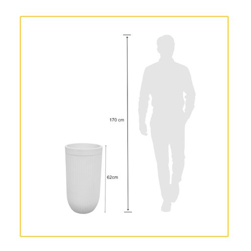 Vaso Japi Atenas Cilindrico 33cm Chumbo JVFLE33