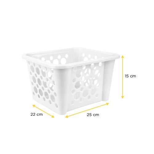 Cesto Pratk Empilhavel Quadrado M Branco 4,50 Litros 04067016