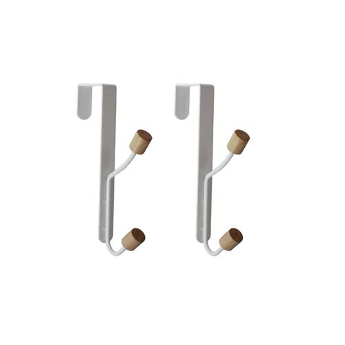 Kit Oikos 2 Cabideiros com Gancho para Porta Branco LAV01139BRC