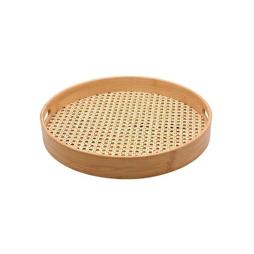 Bandeja Oikos Bambu com Palha Redonda 35cm MES01308NAT