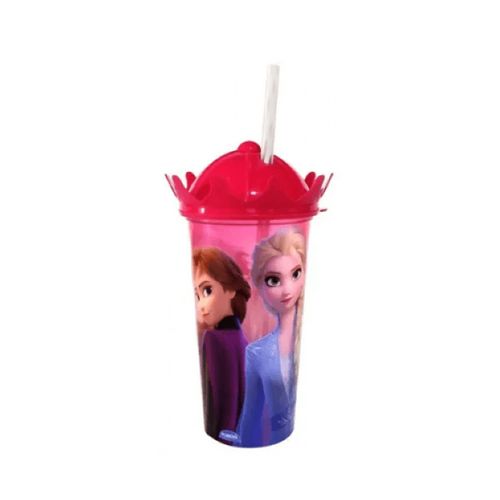 Copo Plasutil com Canudo Coroa Frozen 500ml 8175