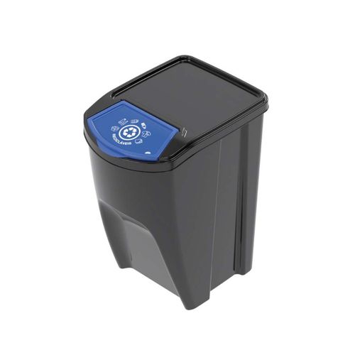 Lixeira Plasutil Reciclavel E-Black Empilhavel 34 Litros 14182