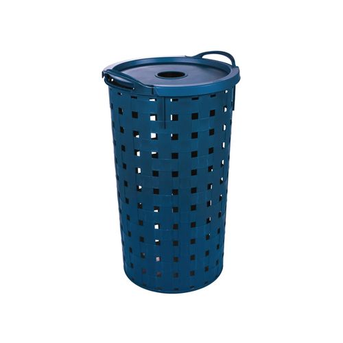 Cesto Plasutil Redondo Alto Fita para  Roupa 37 Litros Azul 15021