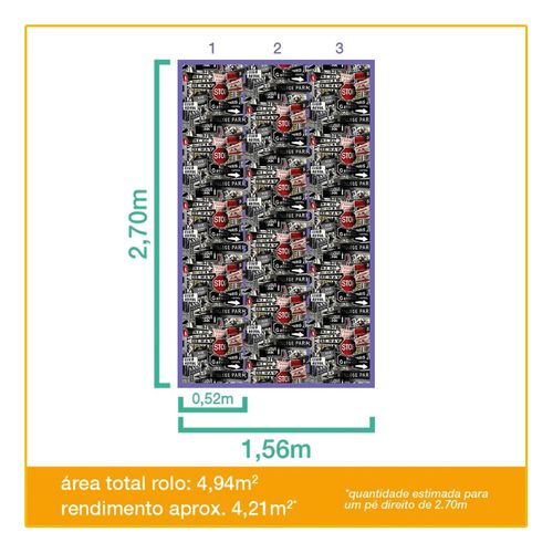 Papel de Parede Bobinex 52cmx9.5M 7406